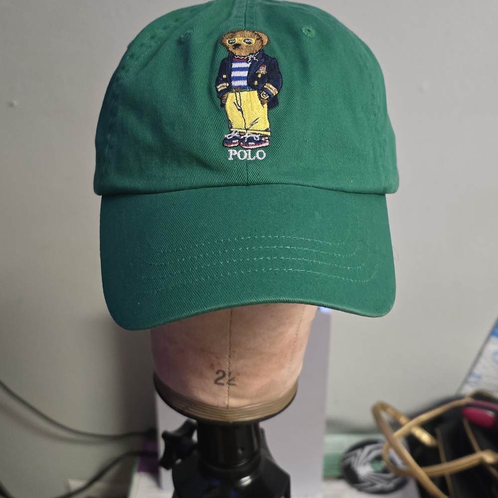 Ralph Lauren Green Polo Bear Baseball Cap